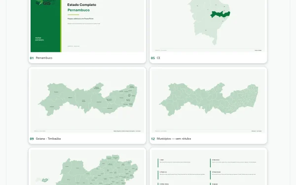 Mapas de Pernambuco em PowerPoint Editável – Pacote Estadual Completo | IBGE 2025
