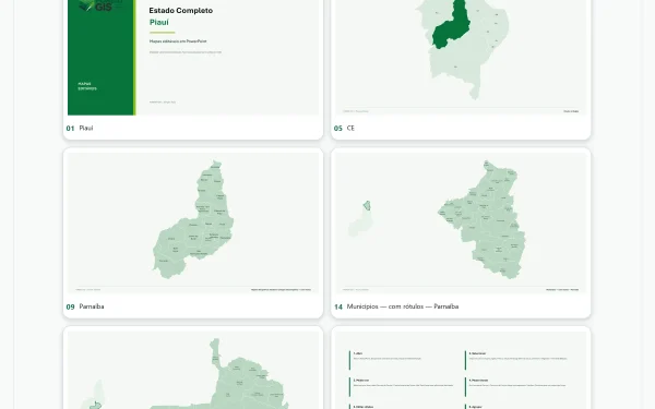 Mapas do Piauí em PowerPoint Editável – Pacote Estadual Completo | IBGE 2025