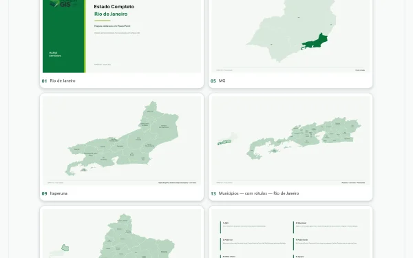 Mapas do Rio de Janeiro em PowerPoint Editável – Pacote Estadual Completo | IBGE 2025