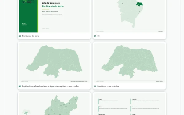 Mapas do Rio Grande do Norte em PowerPoint Editável – Pacote Estadual Completo | IBGE 2025