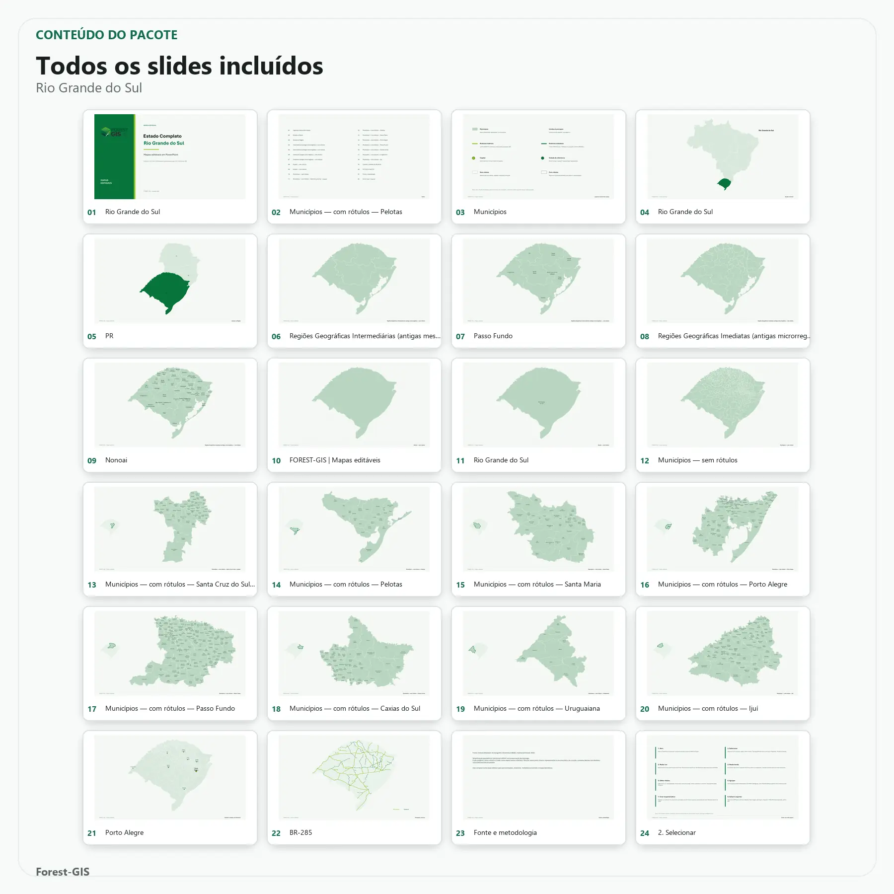 Mapas do Rio Grande do Sul em PowerPoint Editável – Pacote Estadual Completo | IBGE 2025 2 Mapas do Rio Grande do Sul em PowerPoint Editável – Pacote Estadual Completo | IBGE 2025 - Imagem 2