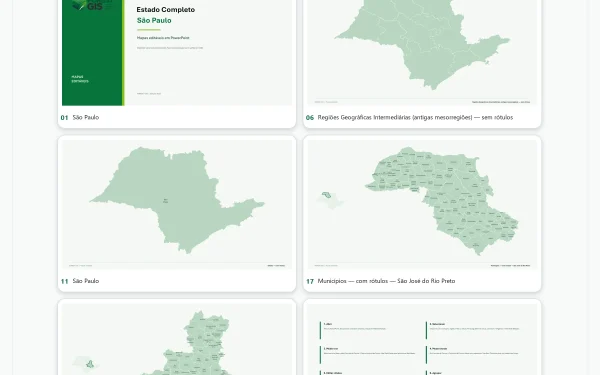 Mapas de São Paulo em PowerPoint Editável – Pacote Estadual Completo | IBGE 2025