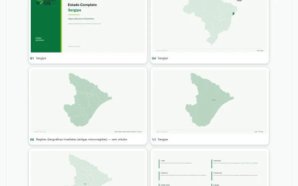 Mapas de Sergipe em PowerPoint Editável – Pacote Estadual Completo | IBGE 2025