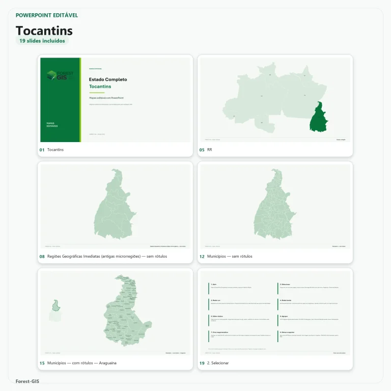 mapas tocantins powerpoint editavel estado completo ibge 2025 01