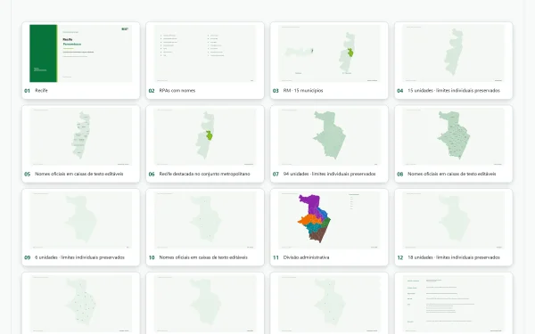 Mapa do Recife e Região Metropolitana – 94 Bairros, 6 RPAs e Microrregiões | PowerPoint Editável