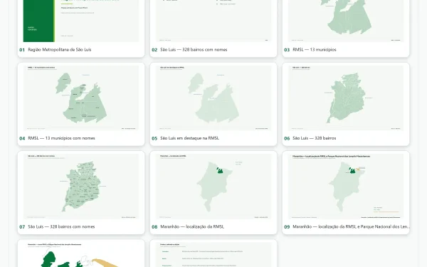 Mapa de São Luís e Região Metropolitana da Grande São Luís com Bairros – PowerPoint Editável