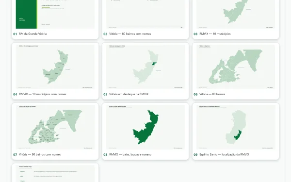 Mapa de Vitória e Região Metropolitana da Grande Vitória com Bairros – PowerPoint Editável